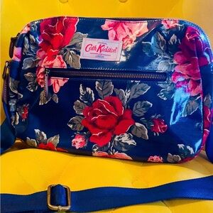 Cath Kidston Navy and Red Floral Crossbody Bag